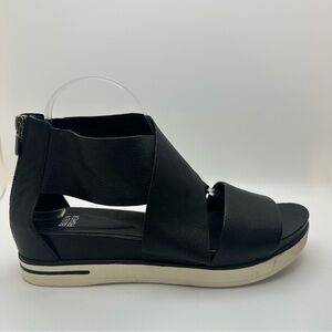 Eileen Fisher Gladiator Sport leather sneaker sandal back zip black womens 10